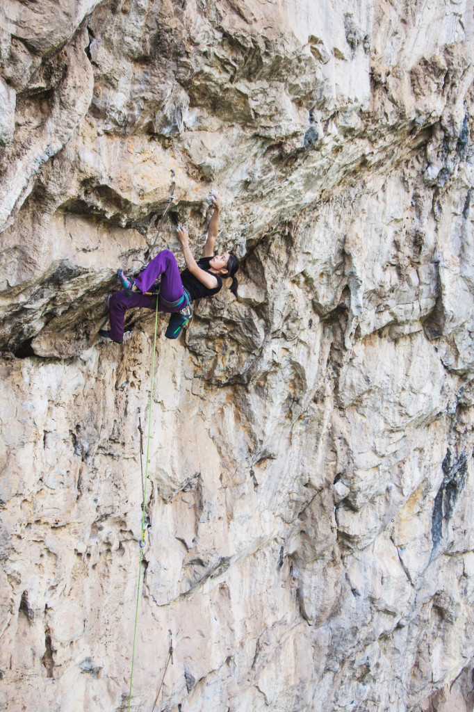 Mean on La Roca (8a), Nam Pha Pa Yai Camp. Photo By Ben Grasser.