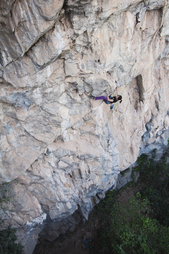 Mean on La Roca (8a), Nam Pha Pa Yai Camp. Photo By Ben Grasser.